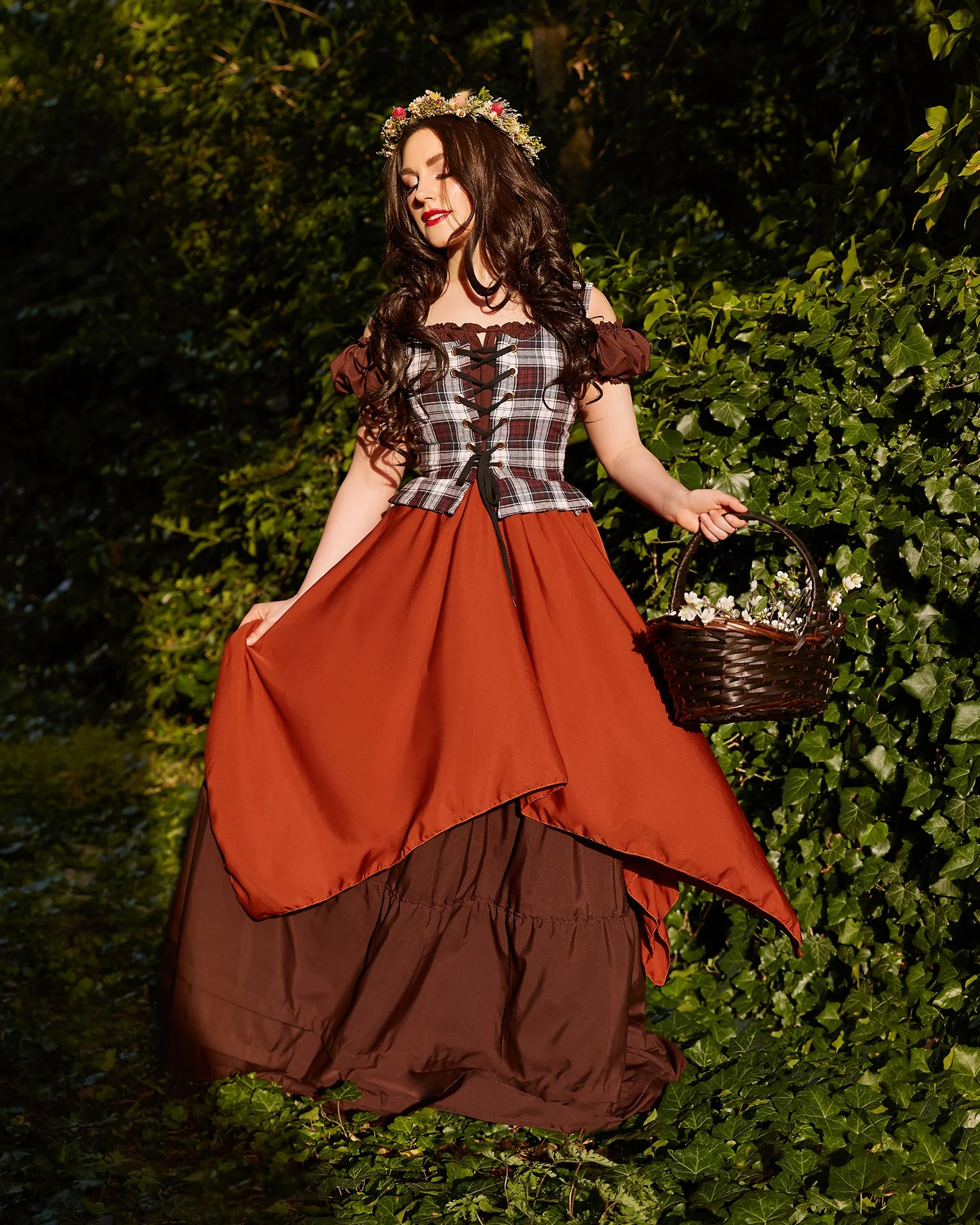 Tartan Renaissance Faire Scottish Highland 3 Piece Women's Costume Fantasy Cosplay Autumn Harvest Reminisce Brand - Image 2