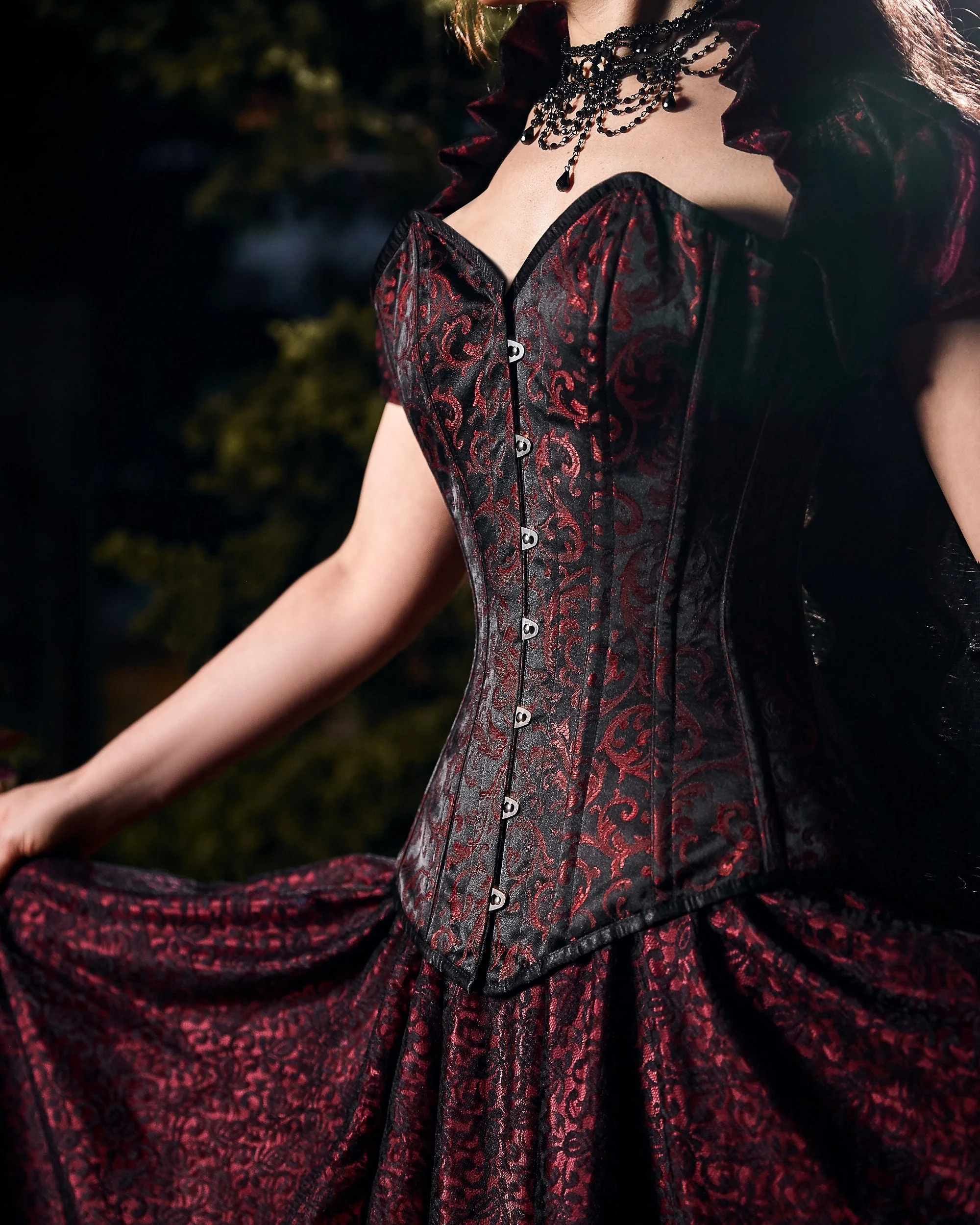 Gothic Victorian Women Corset Stays Costume. Dickens Cosplay Fantasy Dress. Gaslight Mystique The Emily Reminisce Brand - Image 3