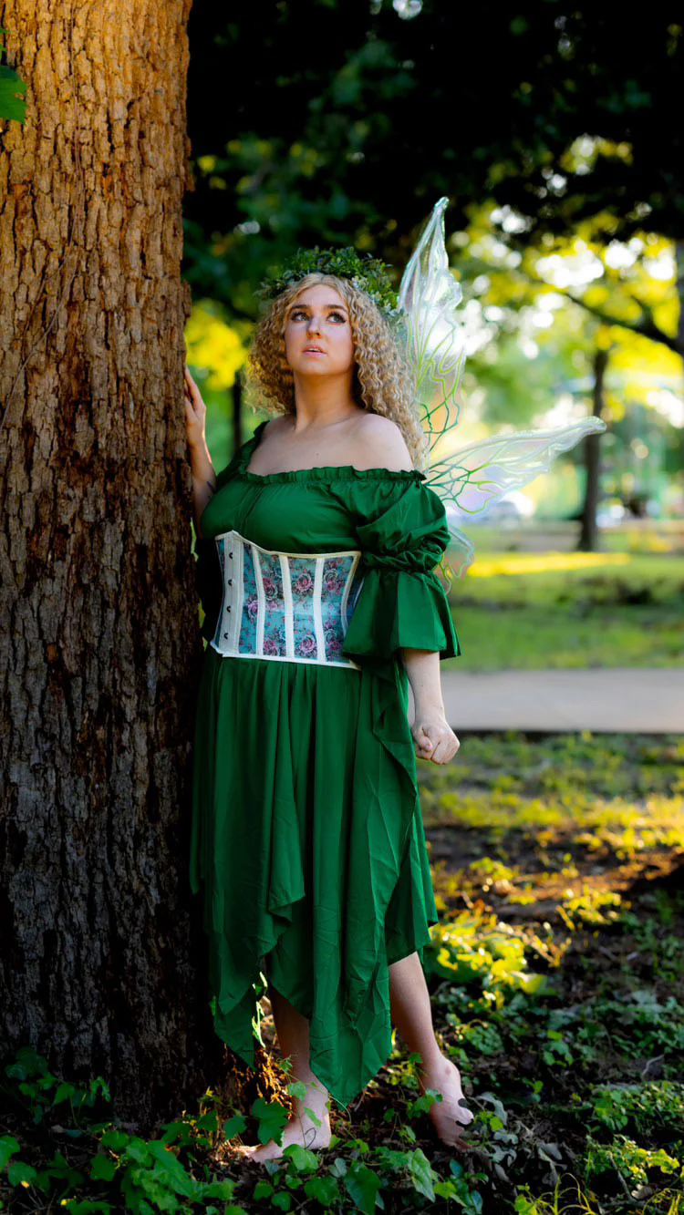 Green Fairy of the Garden Fantasy Faire Corset Costume - Image 4