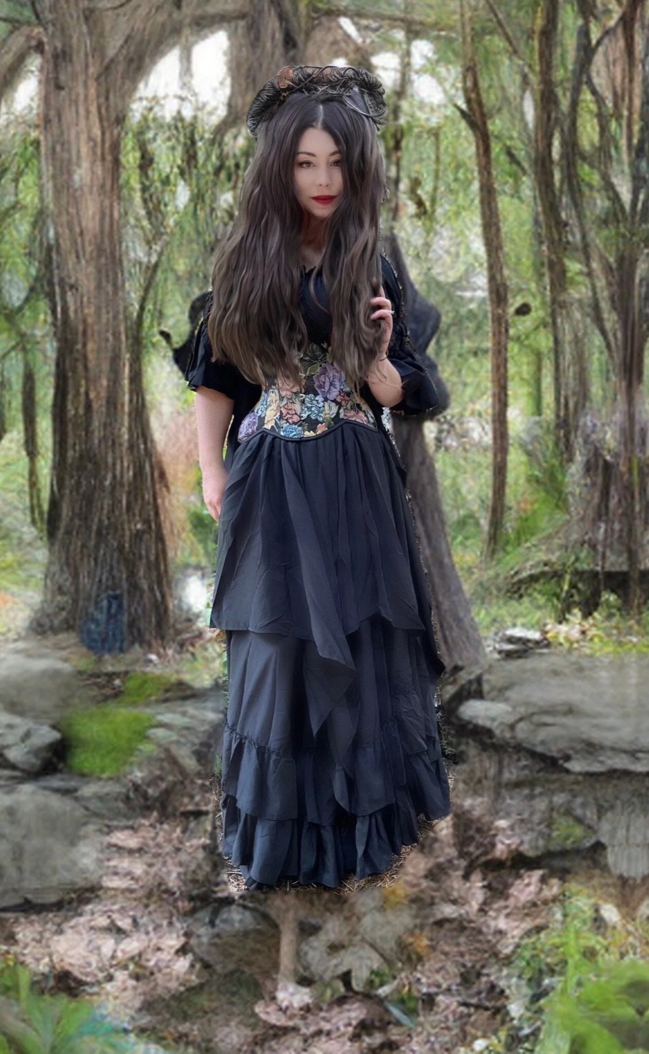 Women’s Renaissance Dress Costume - Ren Faire - Medieval Fantasy Cosplay - 2 Piece Dress Plus Corset -The Conjuror - Reminisce Brand - Image 3