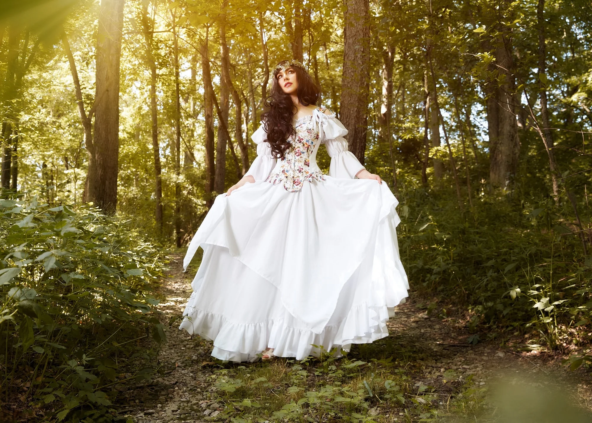 Women Renaissance Wedding Corset Stays & 3Pc Dress Costume - Ren Faire - Medieval Fantasy Cosplay - The “Summer Fantasy” Reminisce Brand - Image 2