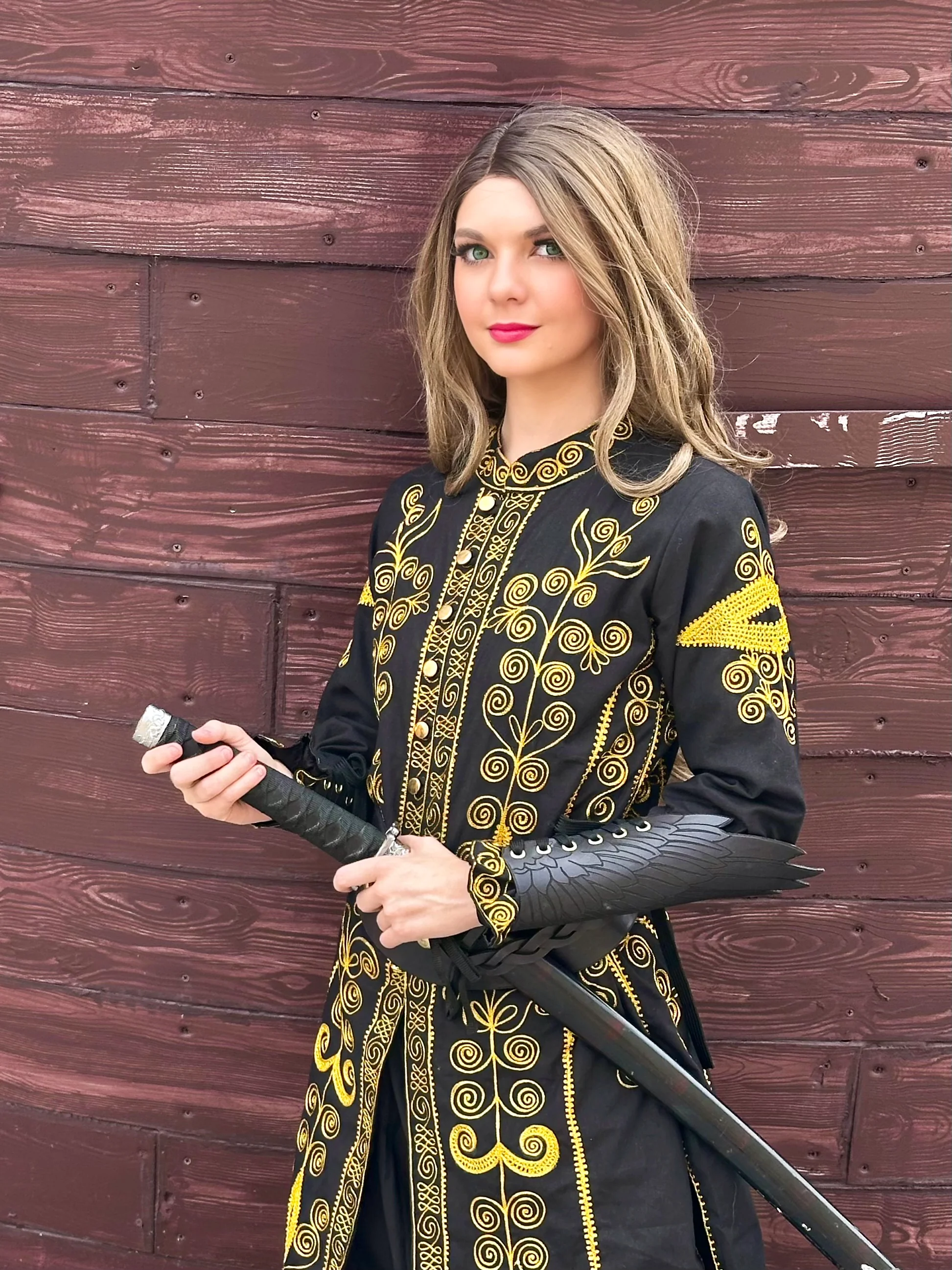Renaissance Faire 100% Cotton Elizabeth Swann Cosplay Fantasy Pirate Buccaneer Embroidered Costume: Coat and Pantaloons. Reminisce Brand - Image 8