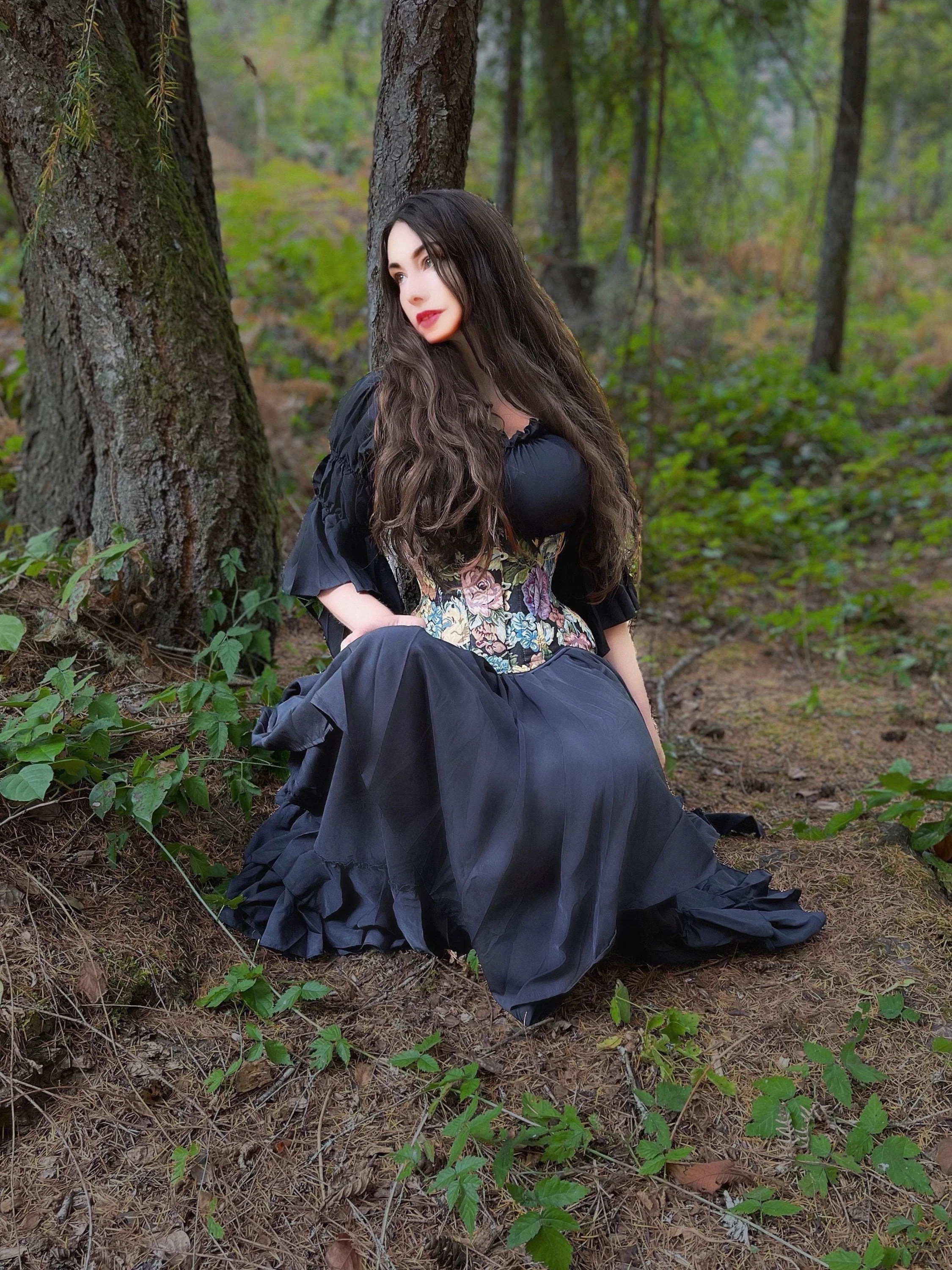Women’s Renaissance Dress Costume - Ren Faire - Medieval Fantasy Cosplay - 2 Piece Dress Plus Corset -The Conjuror - Reminisce Brand - Image 4
