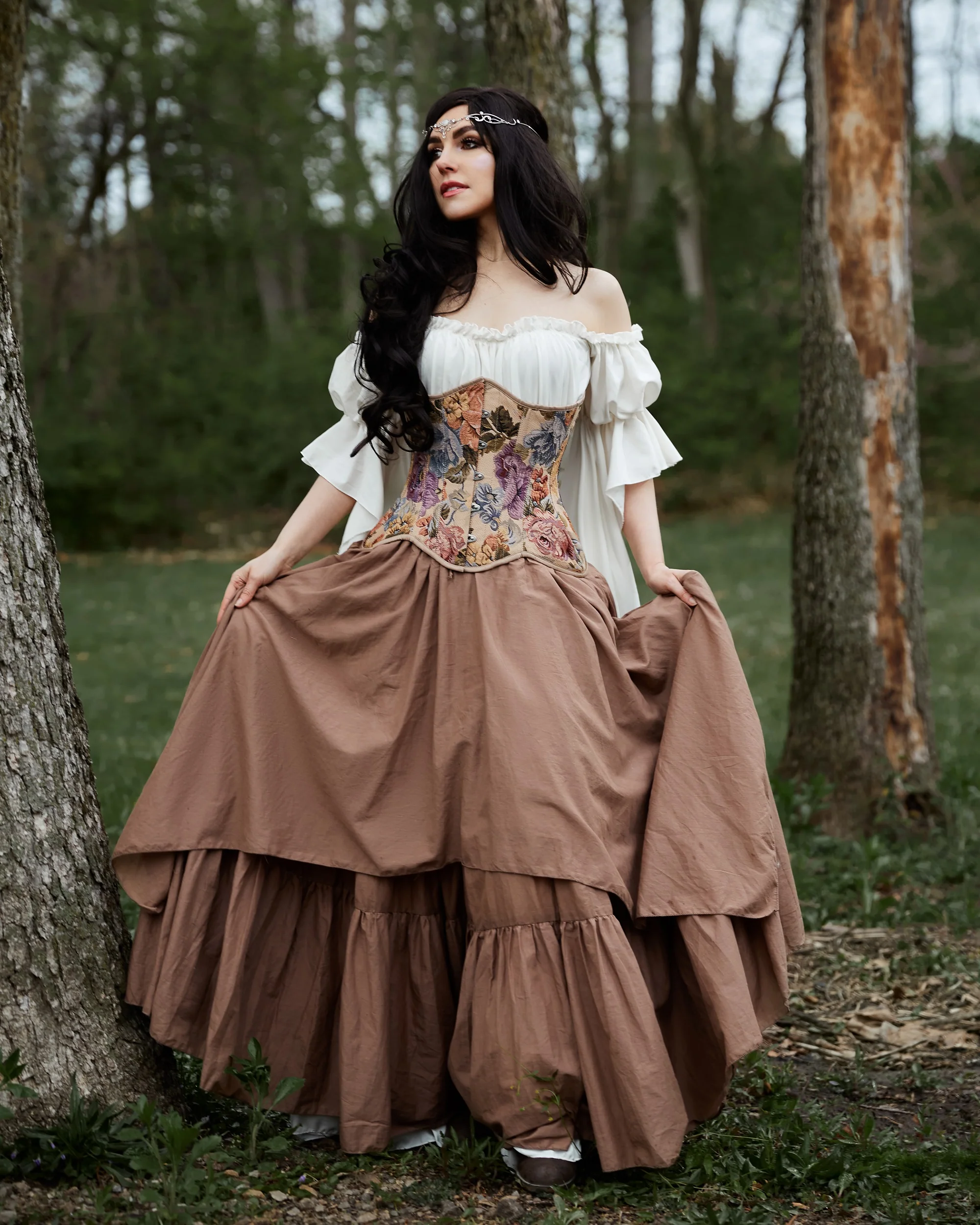 Women’s Renaissance Corset Costume - Ren Faire - Medieval Fantasy Cosplay - 3 Piece Dress & Corset - The Forest Fairy Reminisce Brand - Image 4