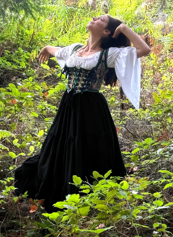 The Marguerite - Tapestry Bodice Corset Dress Set ~ Women Fantasy Medieval Cosplay 100% Cotton Costume - - Image 2