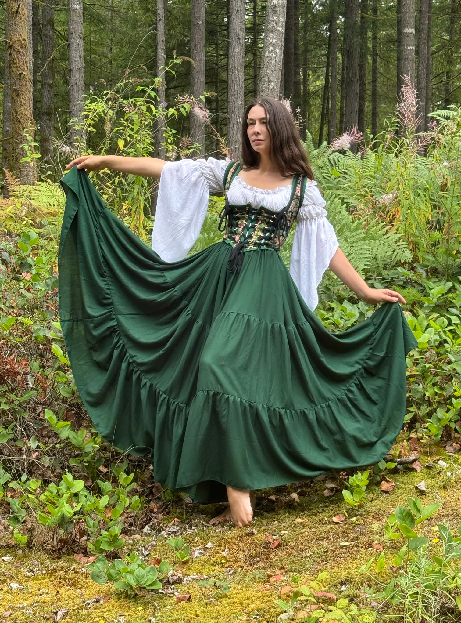 The Marguerite - Tapestry Bodice Corset Dress Set ~ Women Fantasy Medieval Cosplay 100% Cotton Costume - - Image 3