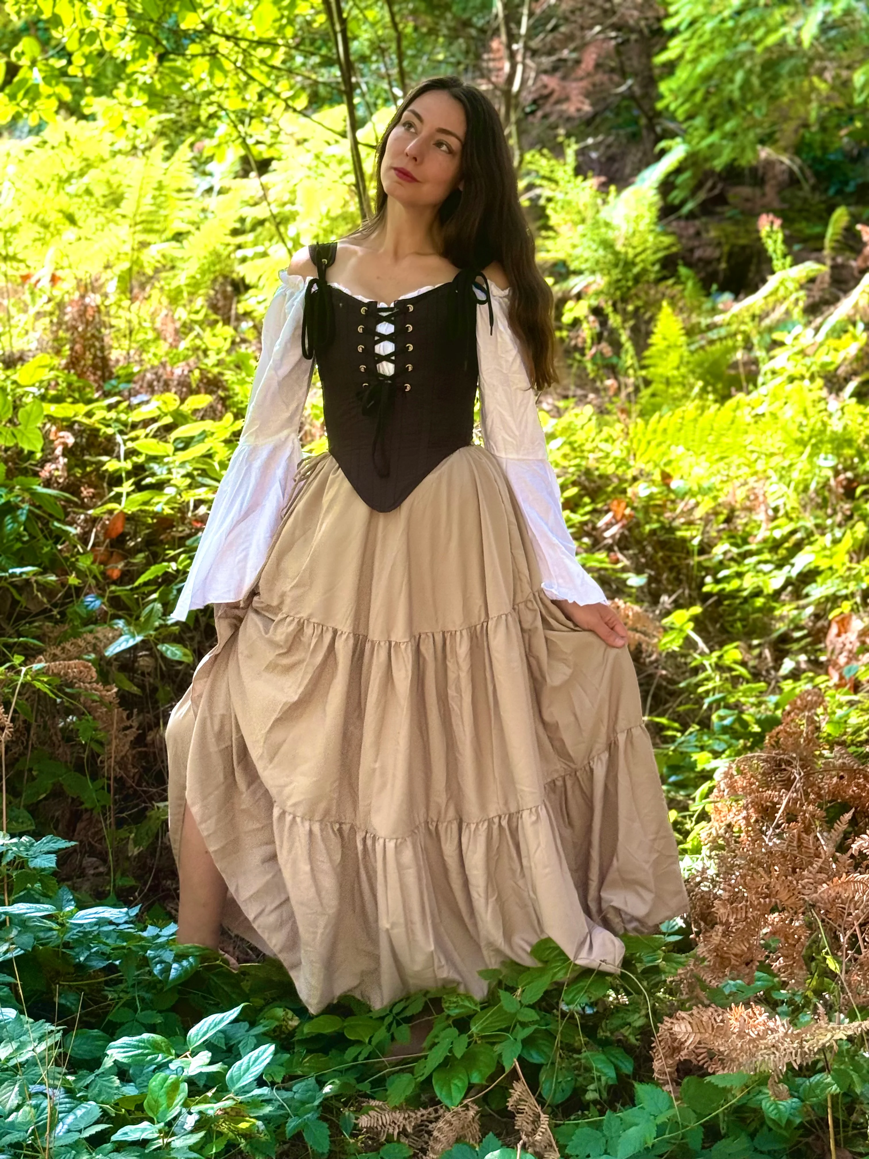 The Virginia  Renaissance Fair 3-piece Dress Women Fantasy Medieval Cosplay Maiden Costume - Corset Bodice - Image 5