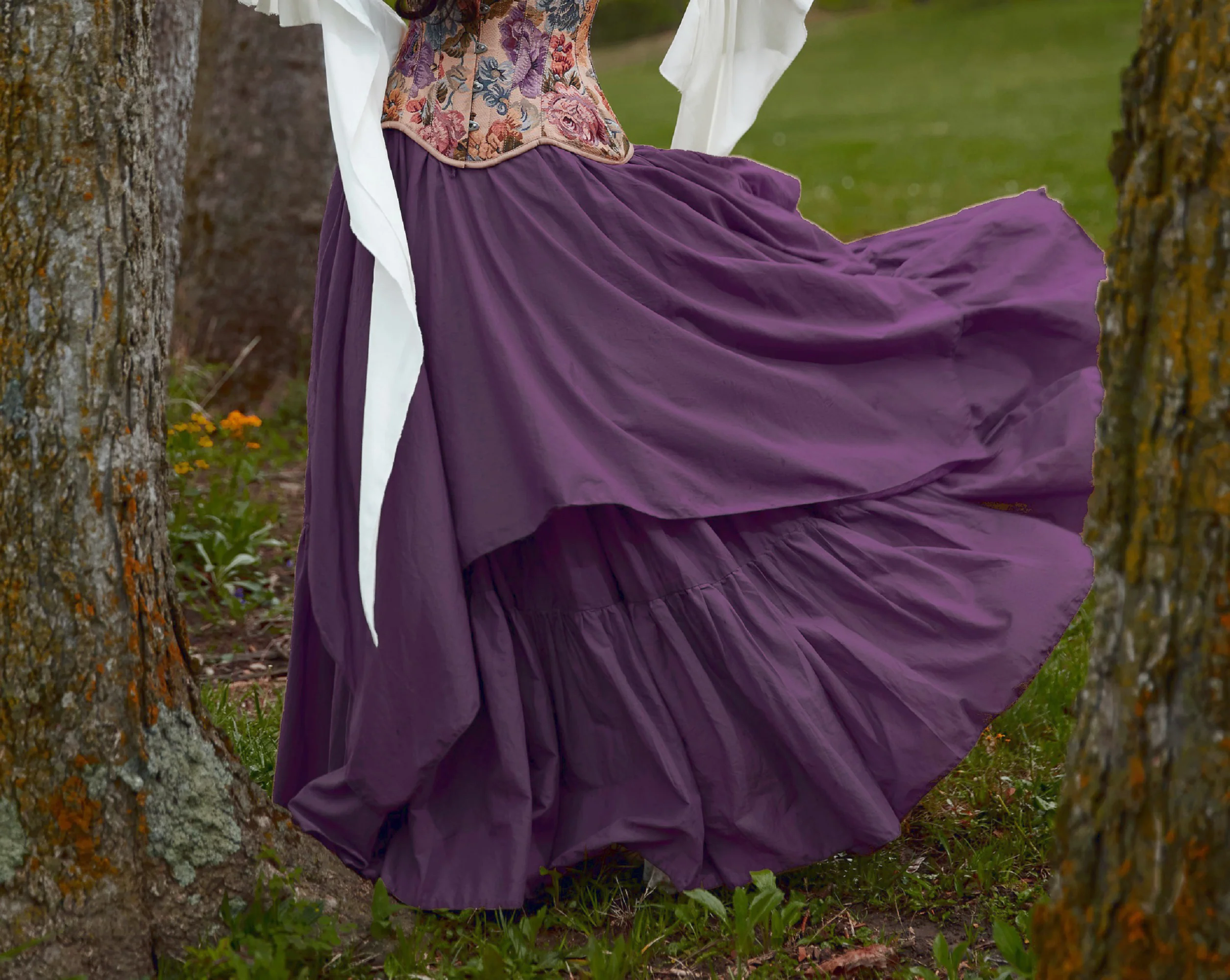 Women Renaissance Olive 2 Skirts Set - Ren Fair Medieval Fantasy Cosplay - Drawstring Waist- The Forest Fairy Reminisce Brand - Image 3
