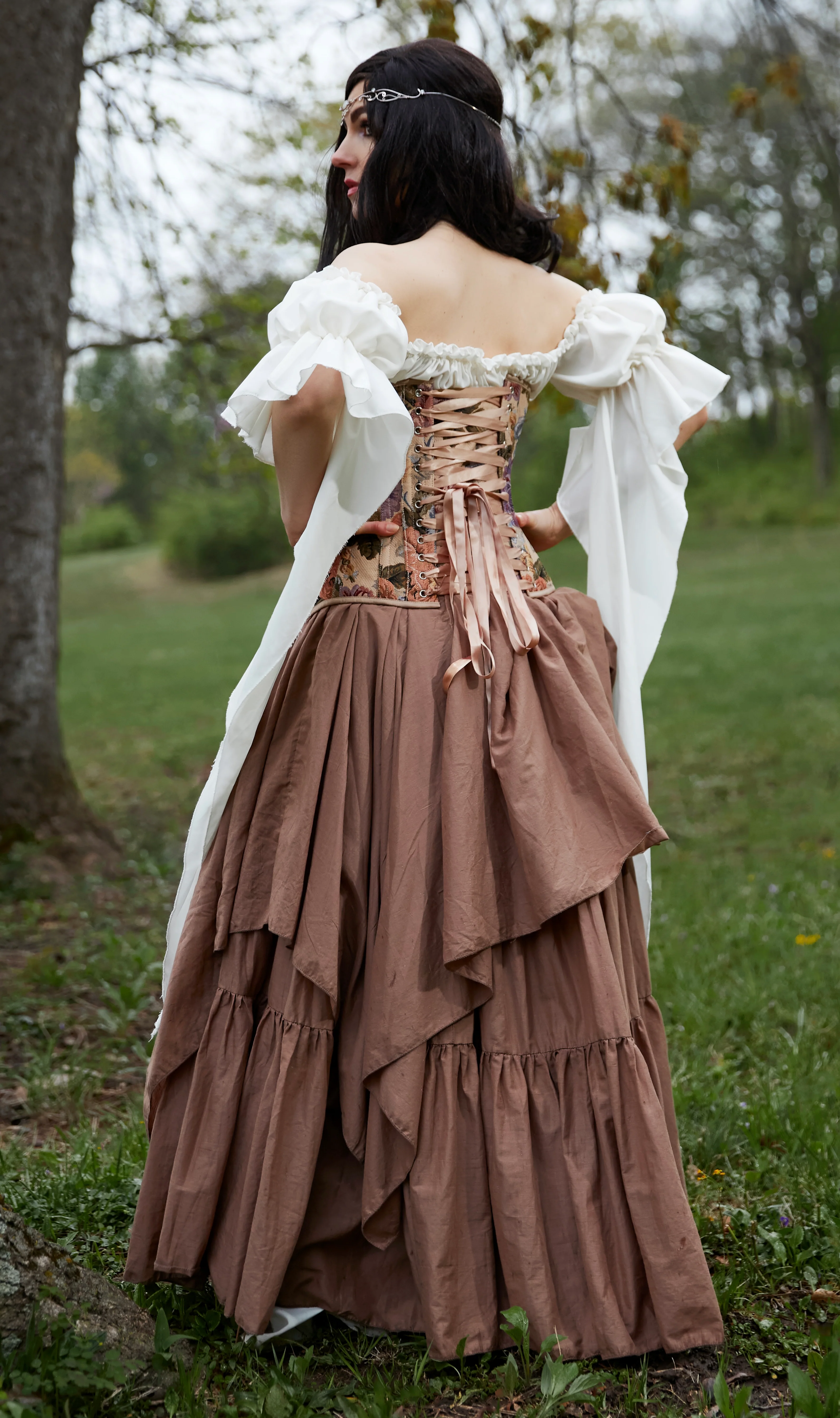 Women Renaissance Olive 2 Skirts Set - Ren Fair Medieval Fantasy Cosplay - Drawstring Waist- The Forest Fairy Reminisce Brand - Image 6